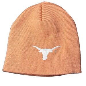 Youth Pinkish Texas Longhorn Basic Knit Bullhorn Beanie Hat Girls Winter Hat